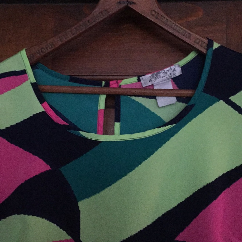 Bright Color Pattern Dress - Picture 3 of 5